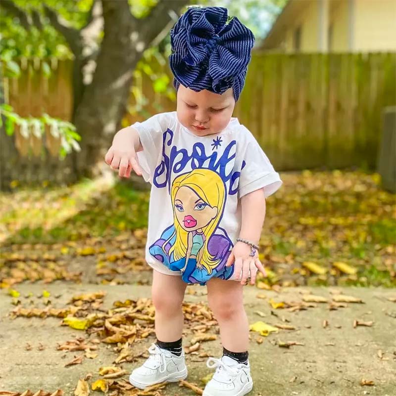 Baby Girl Spoiled Print Romper.