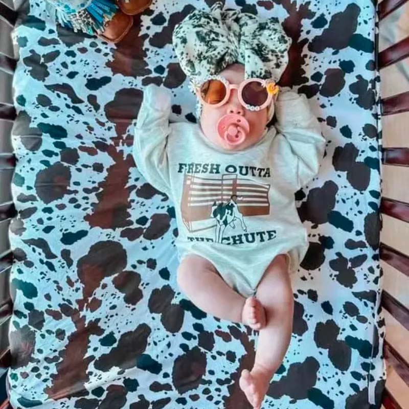 Baby Girl Cowboy Print Romper.