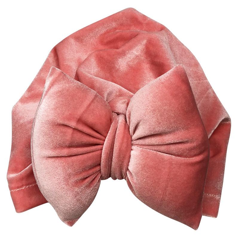 Baby Gold Velvet Padded Cotton Bow Headband.