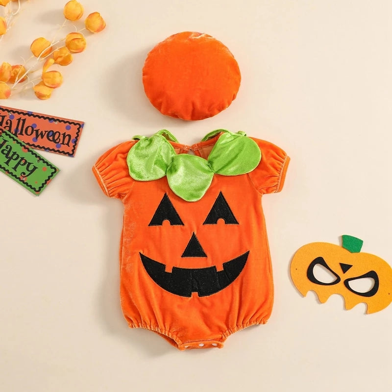 Baby Halloween Pumpkin Rompers