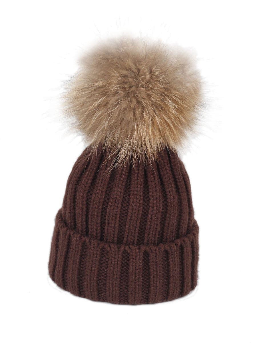 2-Piece Hair Ball Wool Parent-child Cap.