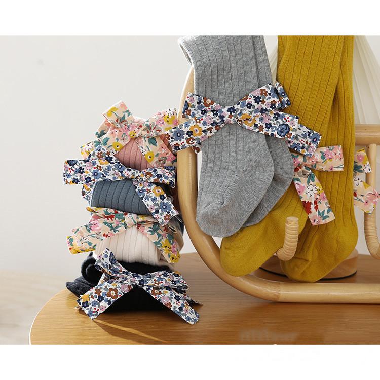 Baby Girl Floral Bow Pantyhose.