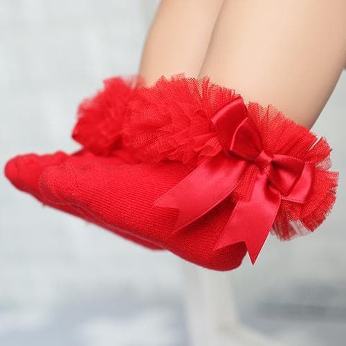 Girl Lace Pure Cotton Sweet Bow Princess Socks.