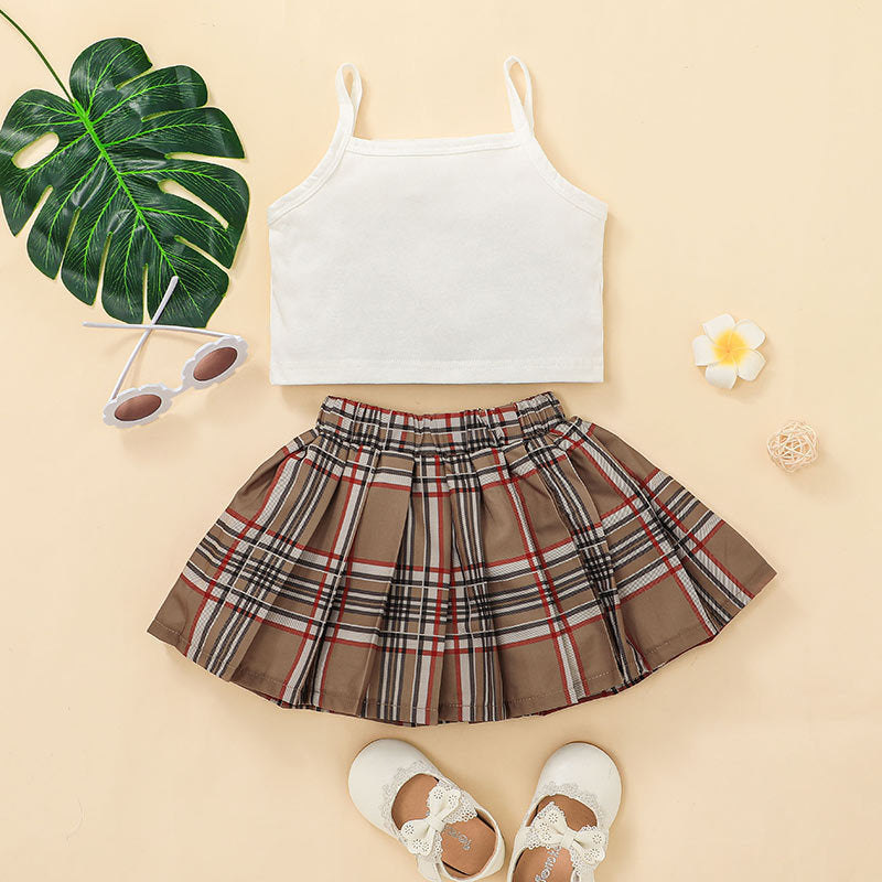 Toddler Lattice Skirt Suits-visikids