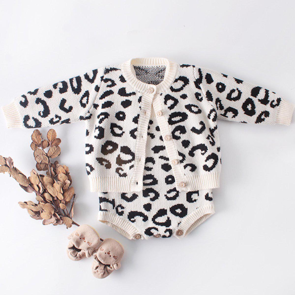 Baby Girl Leopard Knit Sweater.