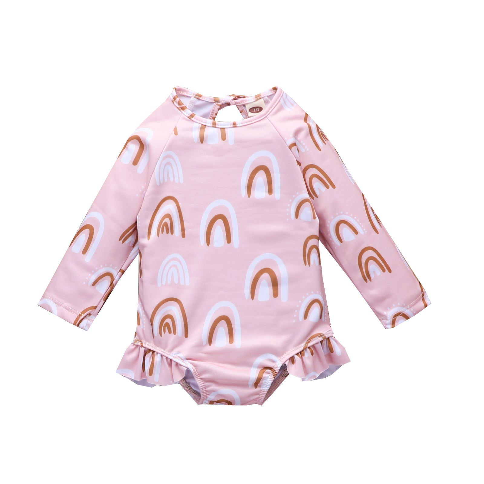 Pink Rainbow Print Rompers.