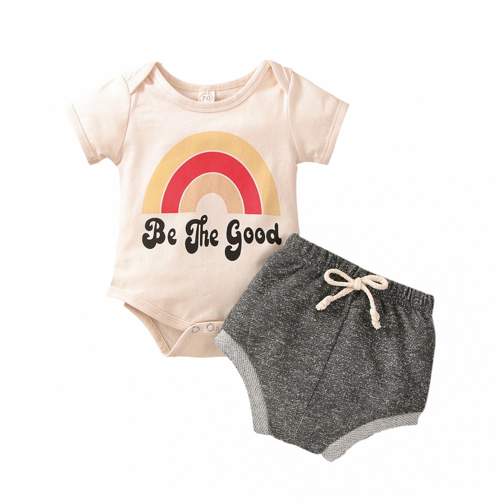 Rainbow Letter Print Suit-visikids