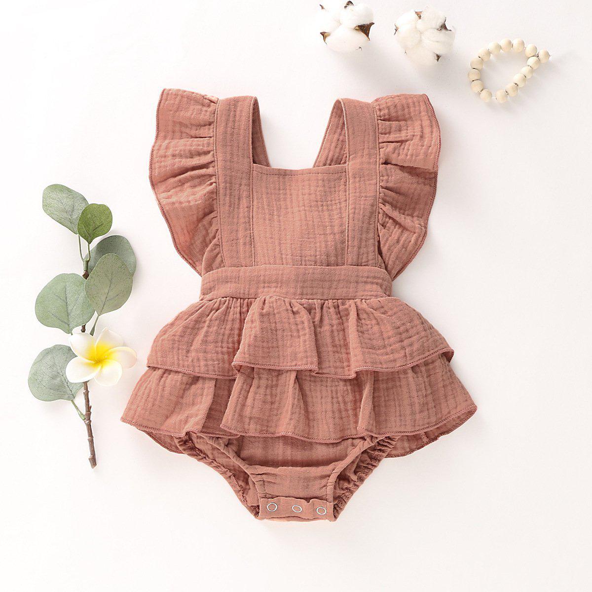 Baby Girl Cotton Linen Romper-visikids