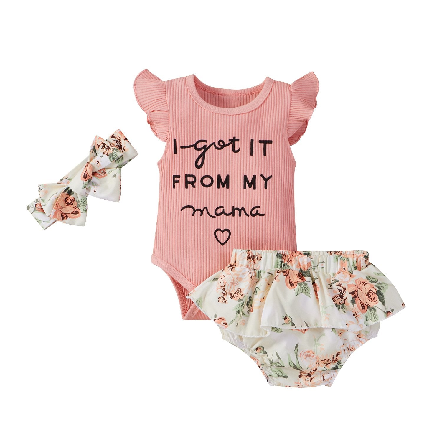 Baby Girl Floral Romper Sets-visikids