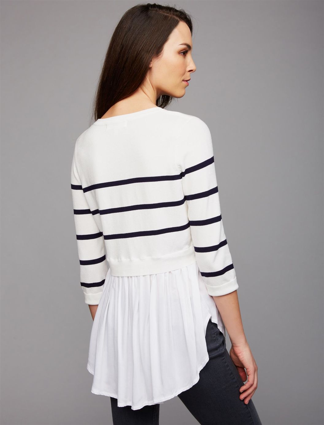 Striped Maternity Dress Breastfeeding T-shirt.