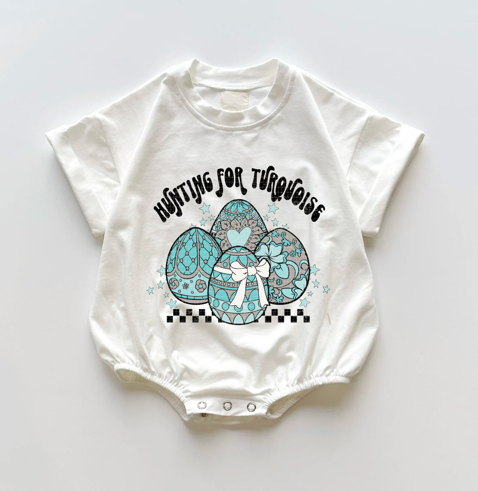 Hunting for Turquoise Western Easter Romper