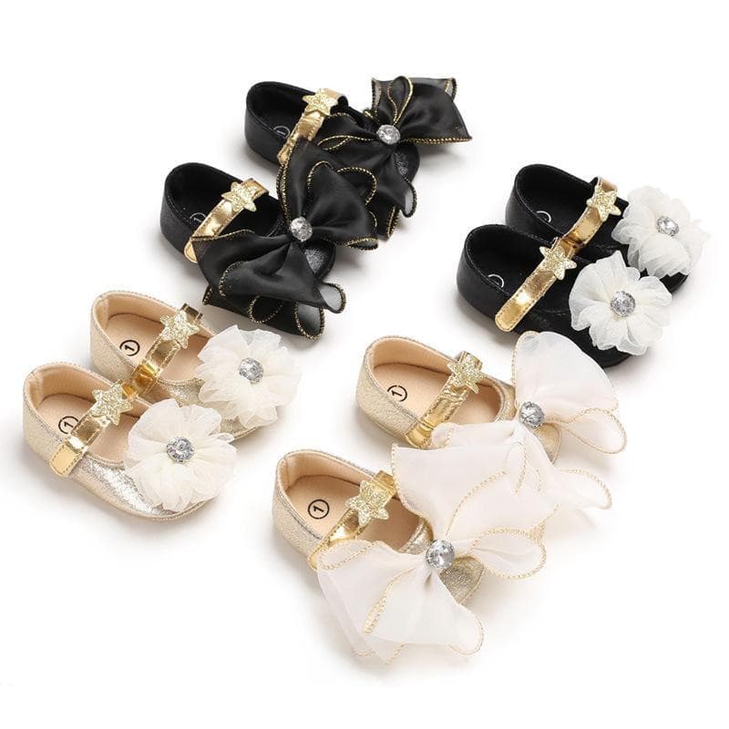 0-1y Baby Bow Soft Bottom Toddler Shoes.