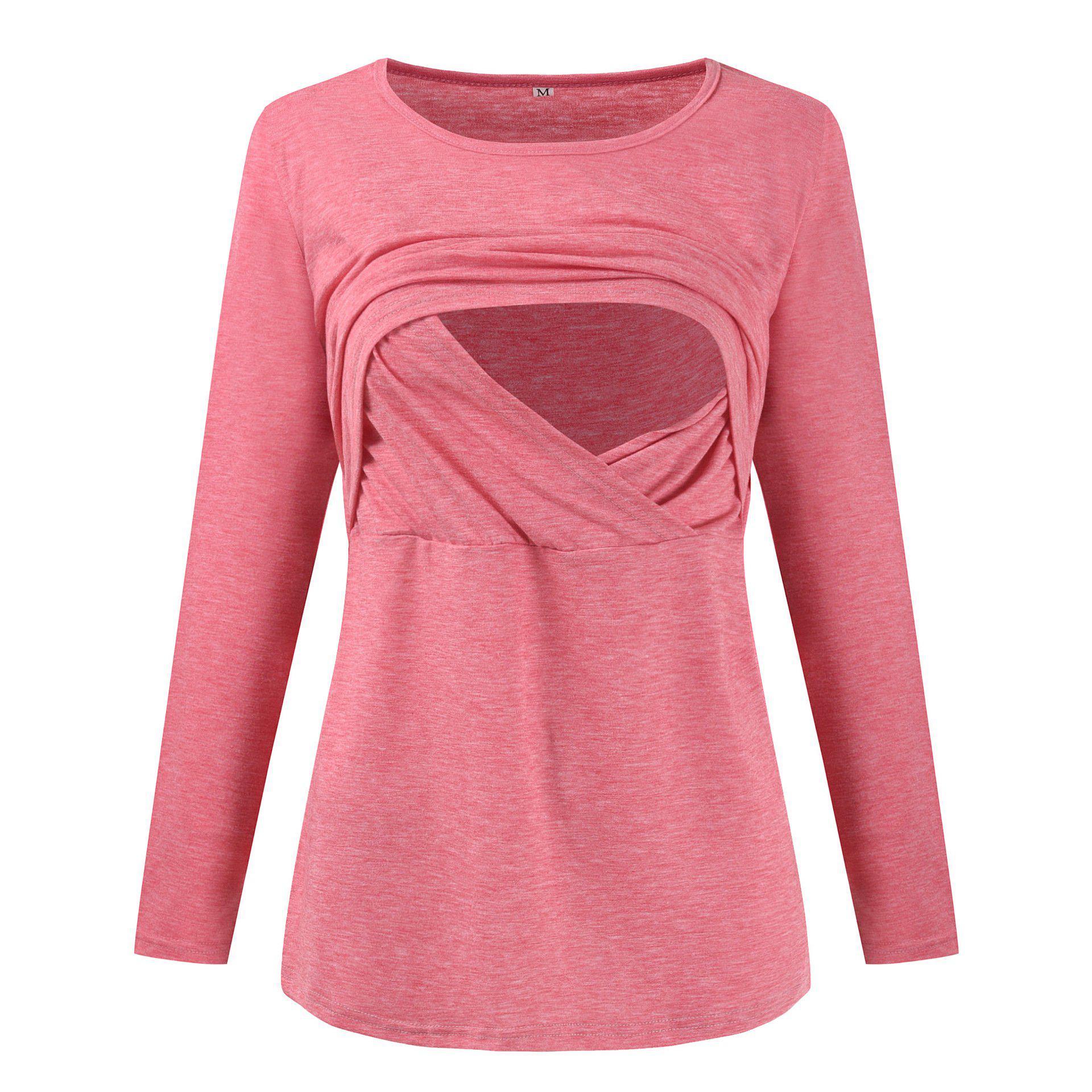 Striped Maternity Dress Breastfeeding T-shirt.