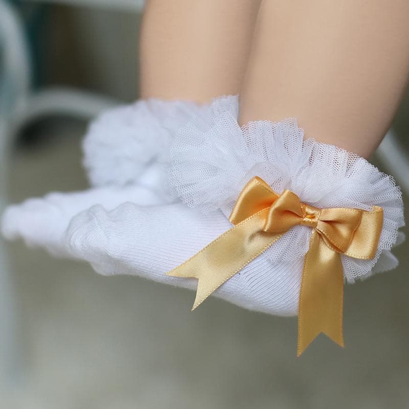 Girl Lace Pure Cotton Sweet Bow Princess Socks.