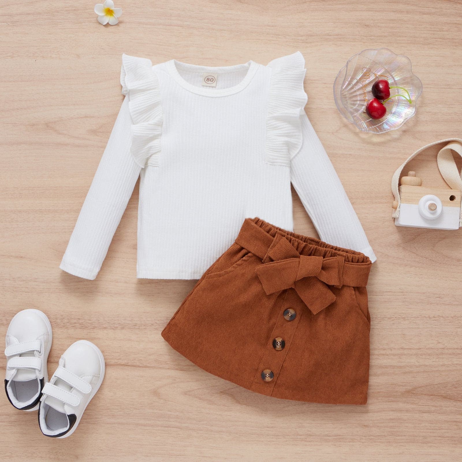 2-Piece Pure Cotton Flying Sleeve Suits.