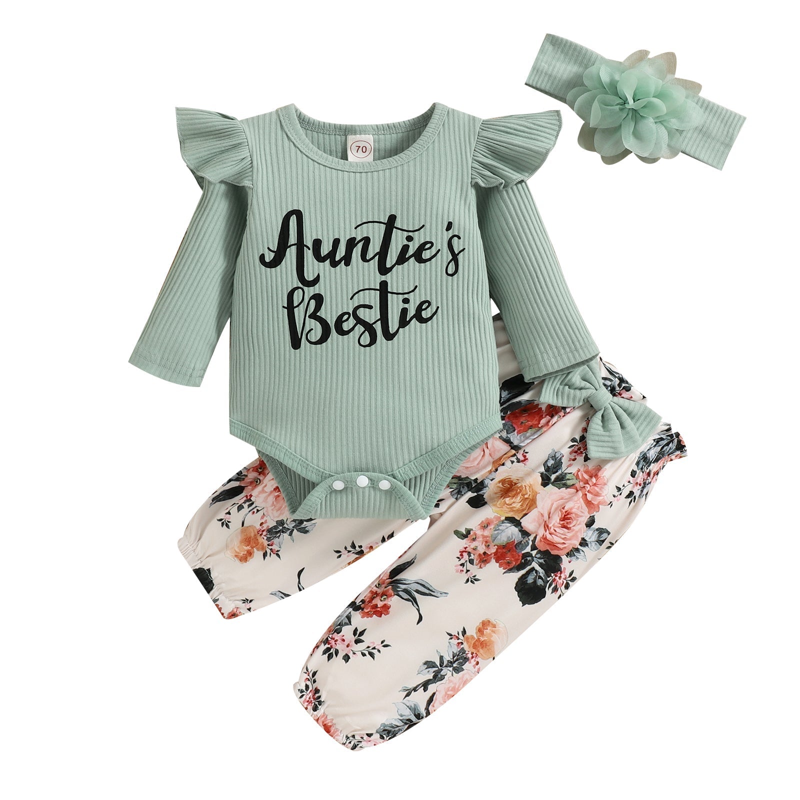 Baby Long Sleeved Pants Print Suit.