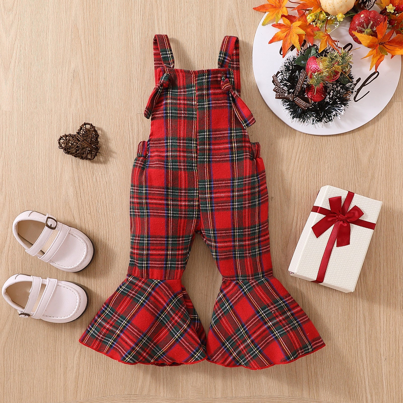Toddler Christmas Plaid Jumpsuit.