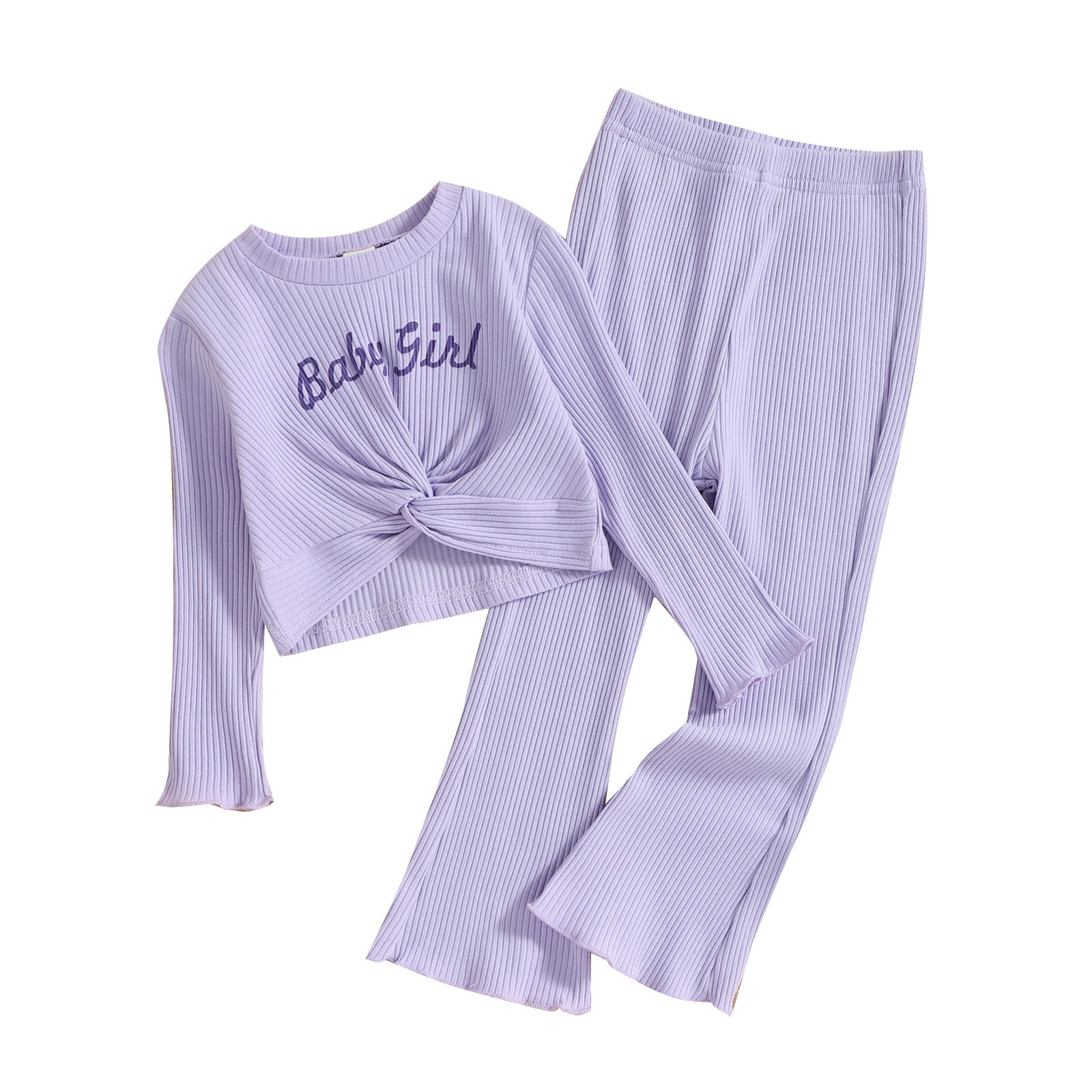 Baby Purple Pit Stripe Long Sleeve Suit.