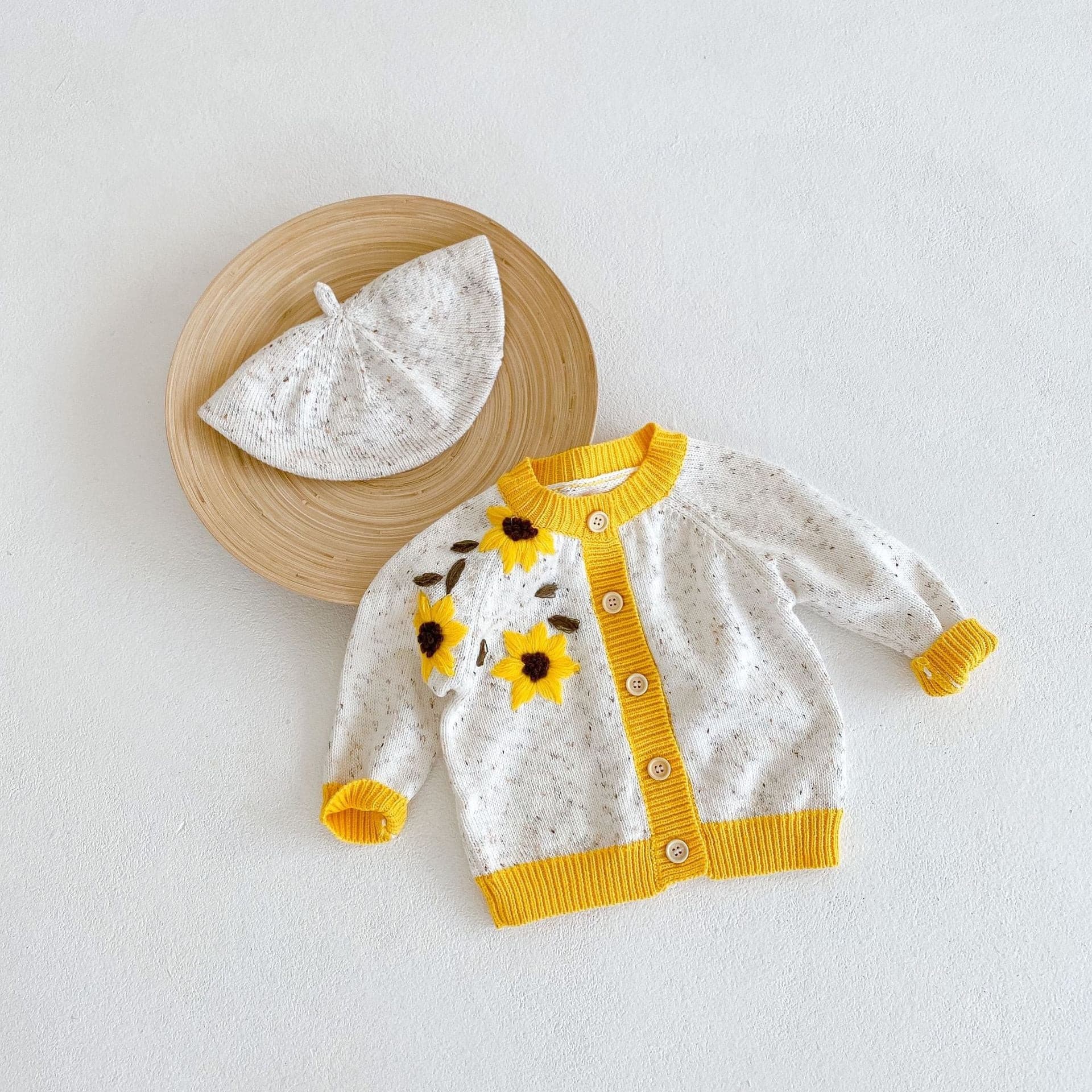 Baby Sunflower Sweater Romper.