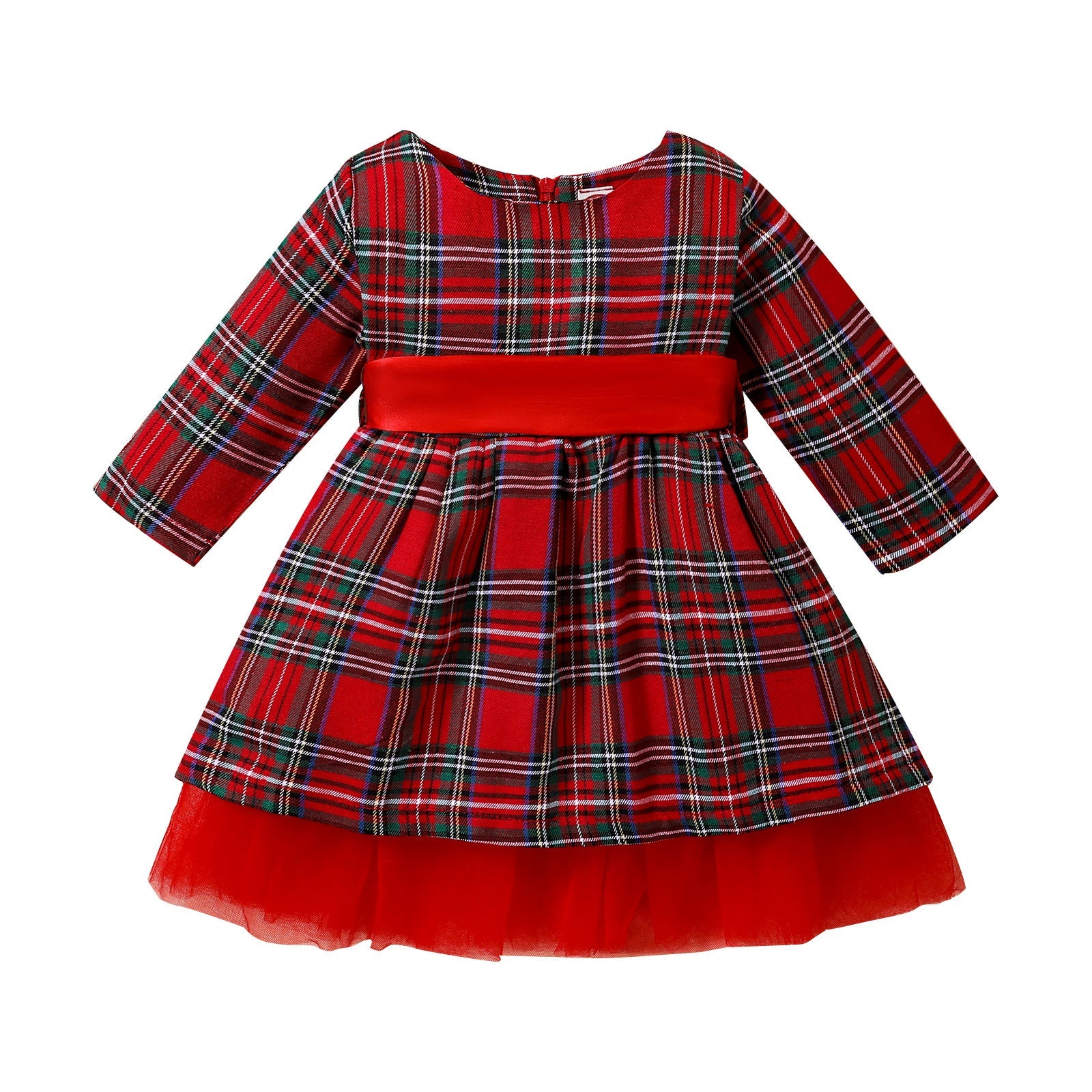 Toddler Christmas Lattice Dress.