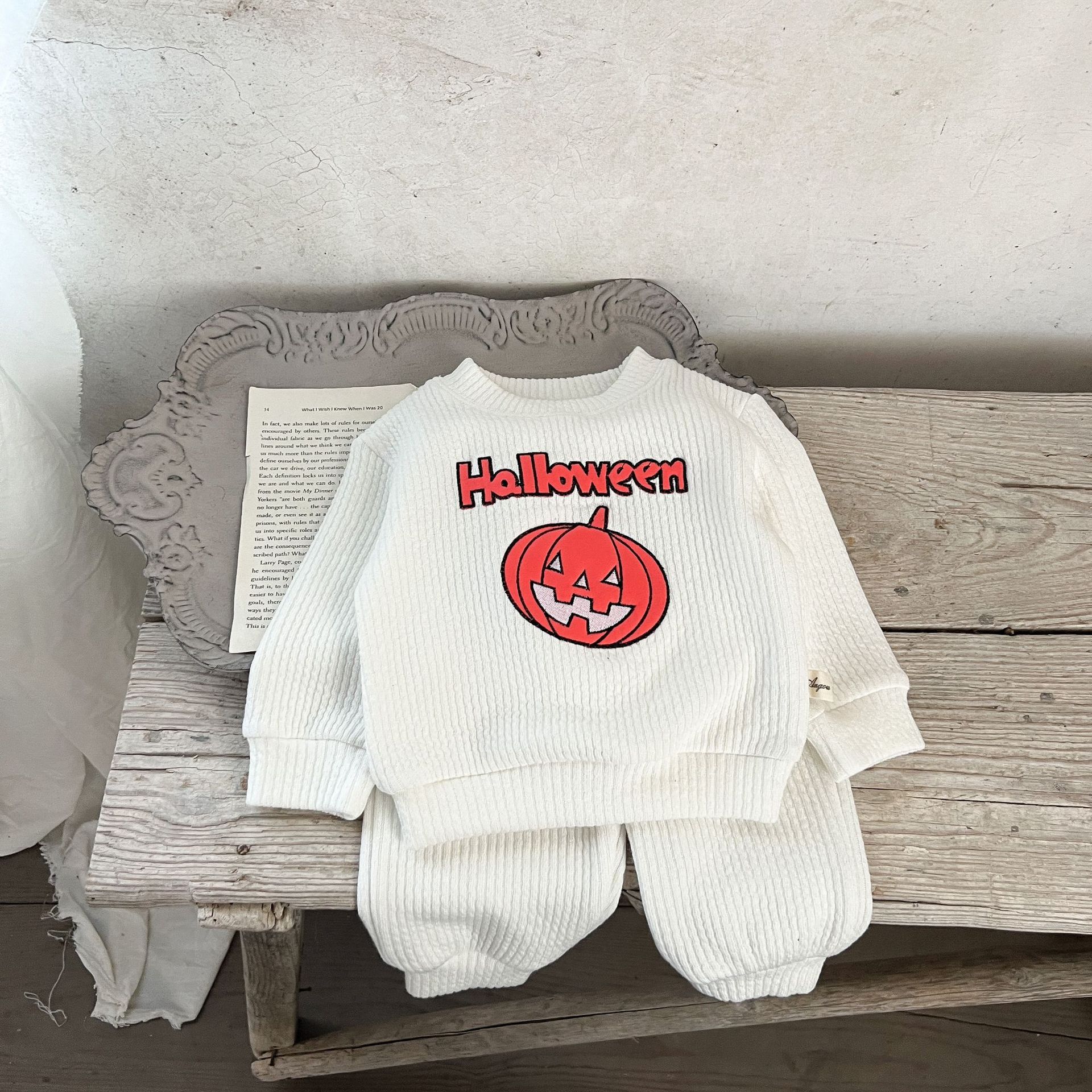 Pumpkin Embroidered Set