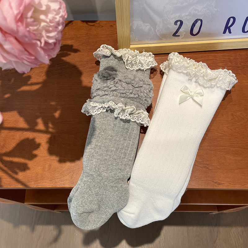 Girls Bow Lace Socks