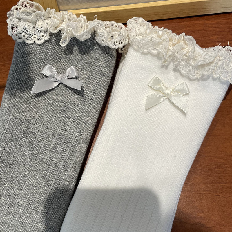 Girls Bow Lace Socks