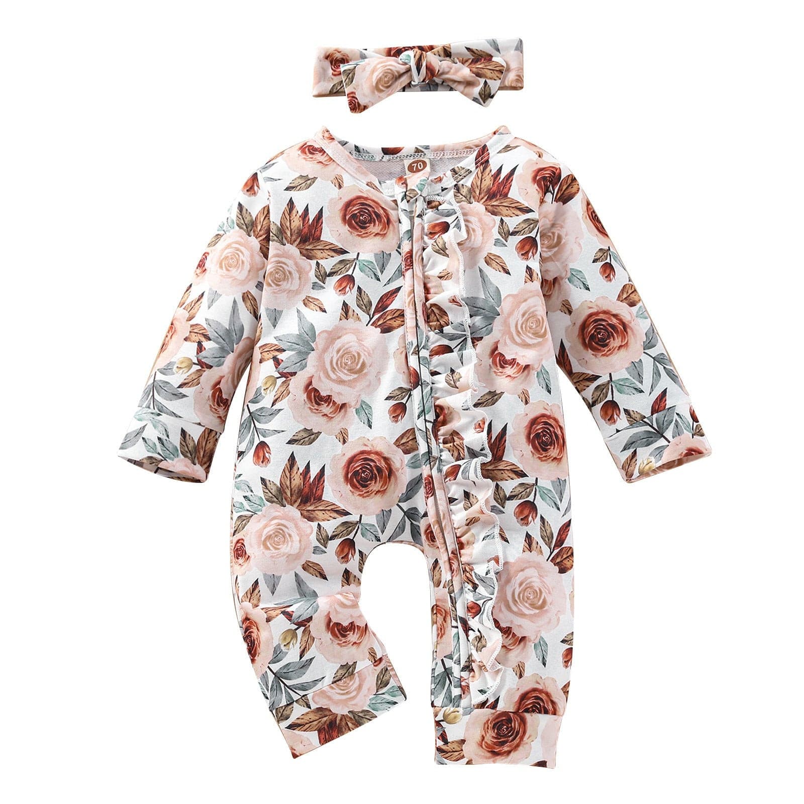 Baby Floral Print Rompers.