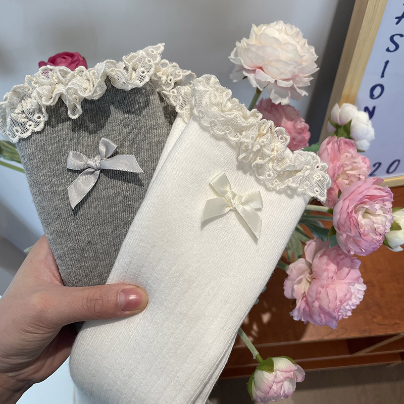 Girls Bow Lace Socks