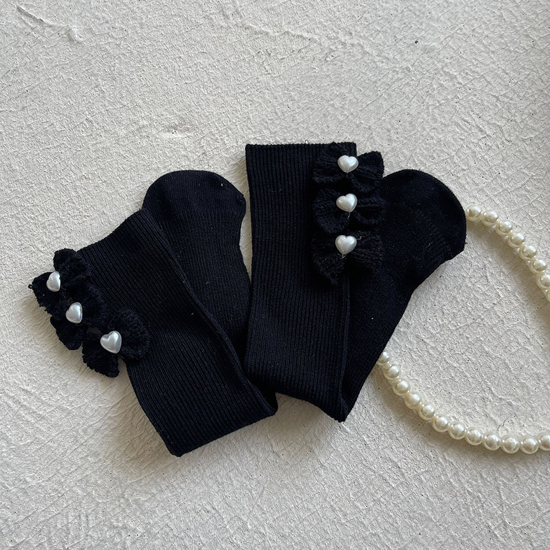 Girls Bow Lace Socks