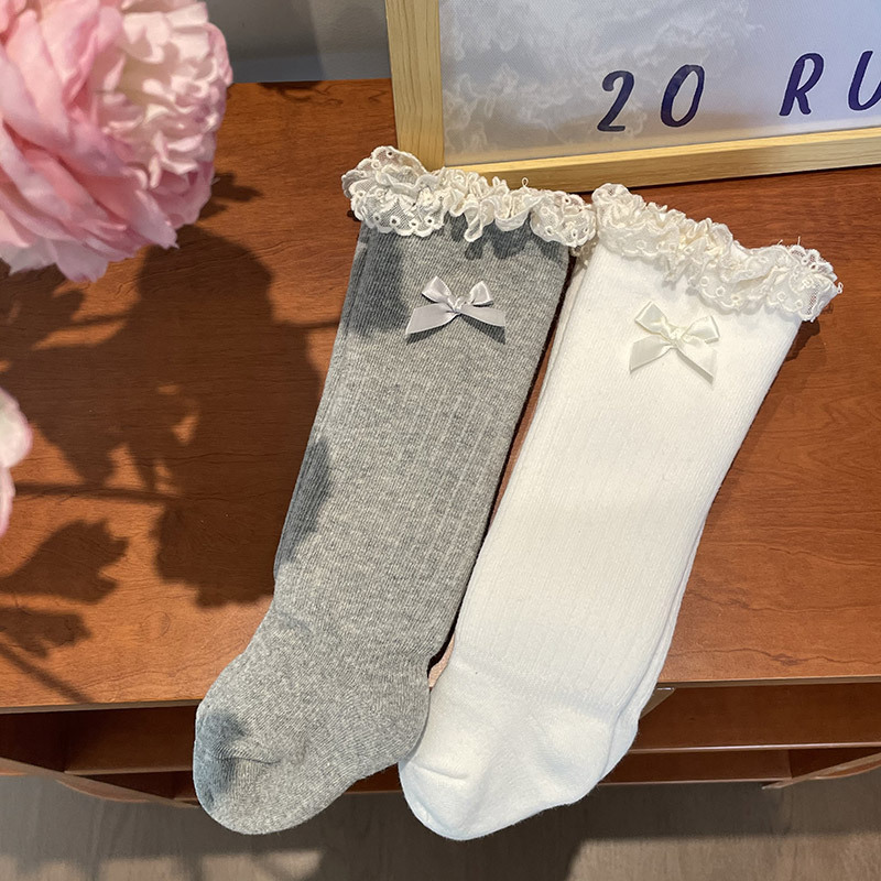 Girls Bow Lace Socks