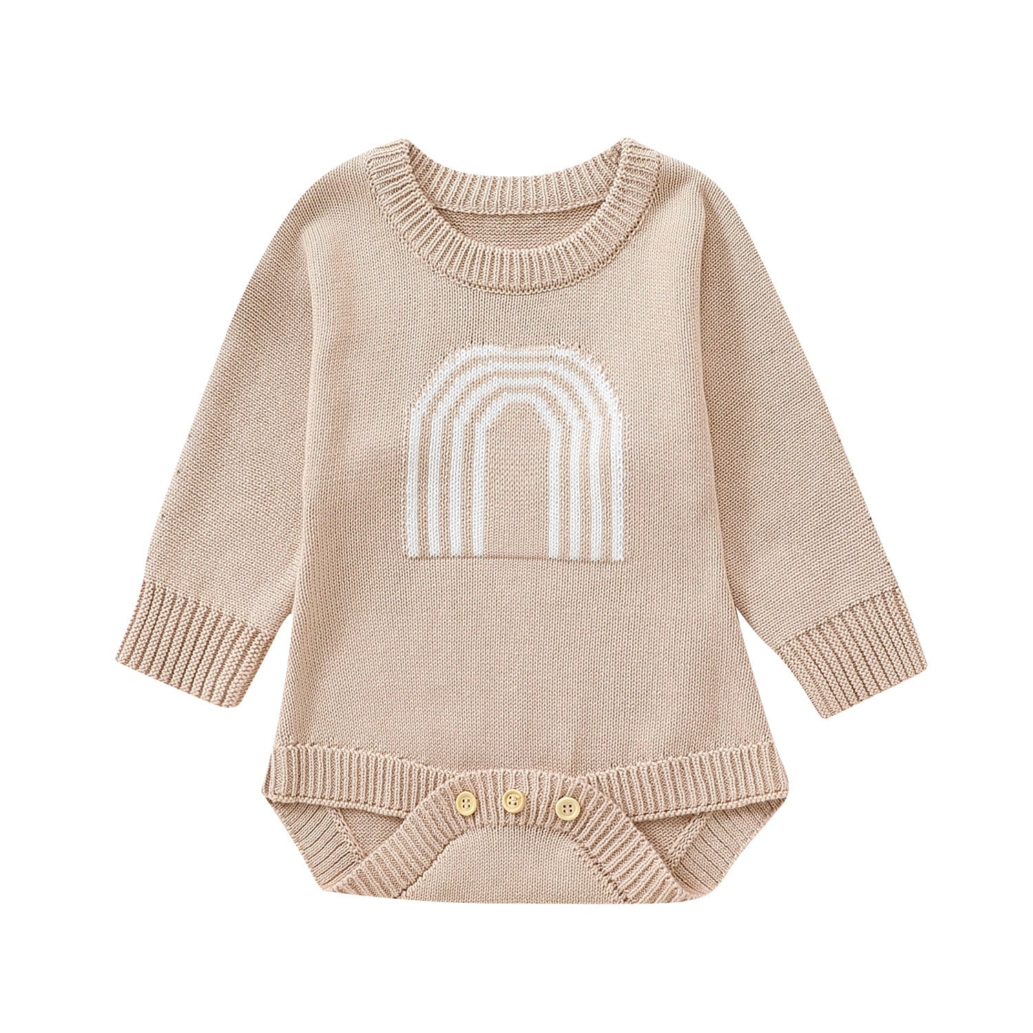 Baby Rainbow Knit Rompers.