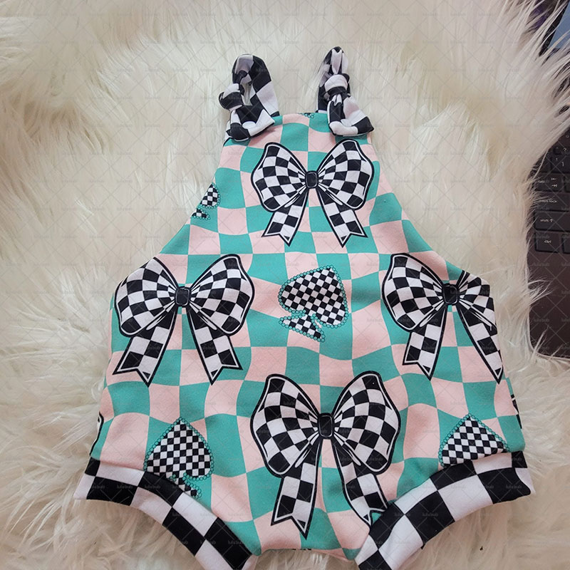 Baby Checkerboard Bow Romper