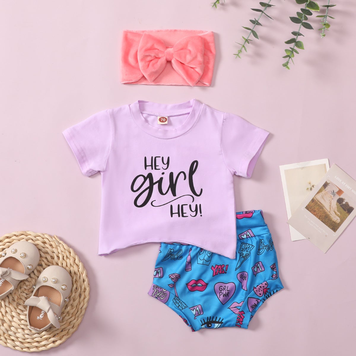 3-Piece Letter Print Suit.