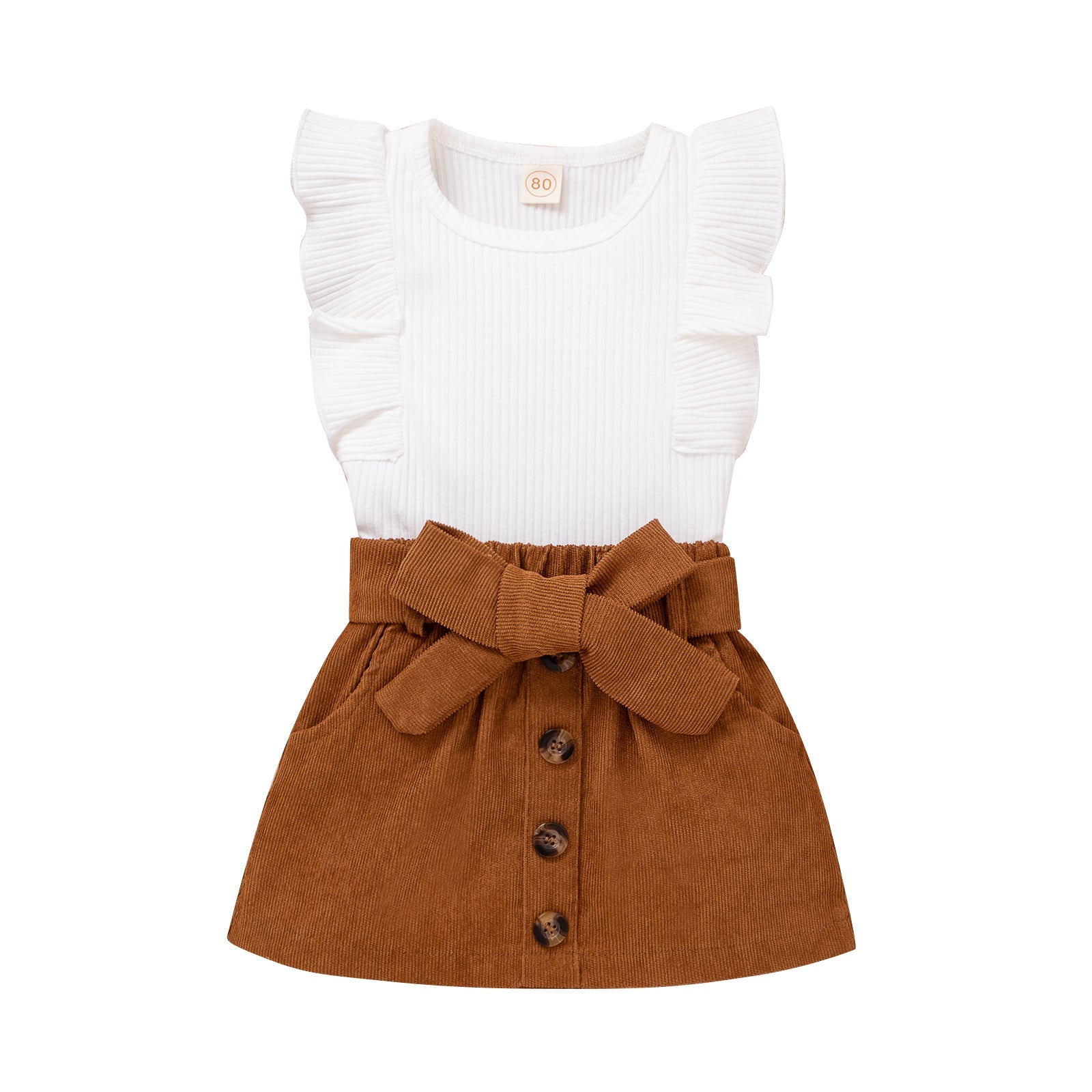 2-piece Flutter-sleeve Suit-visikids