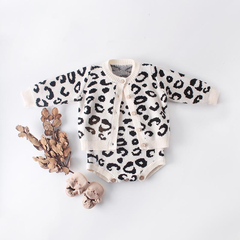 Baby Girl Leopard Knit Sweater.
