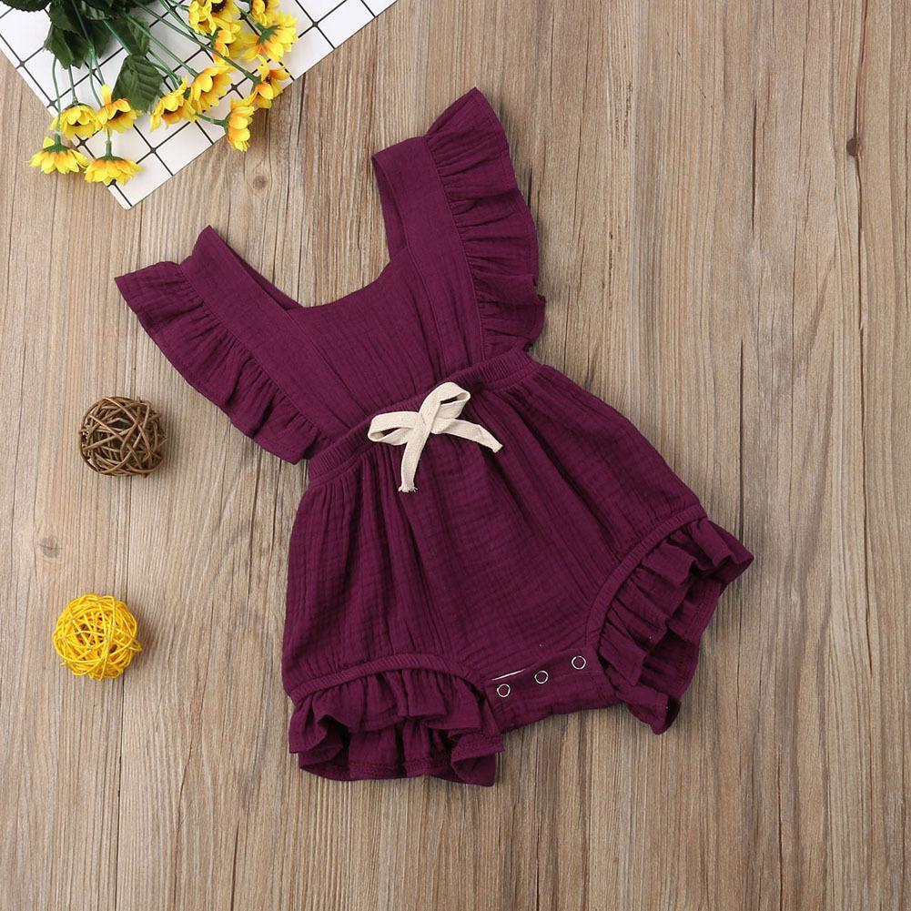 Baby Cotton and Linen Fold Romper-visikids