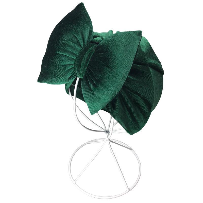 Baby Gold Velvet Padded Cotton Bow Headband.