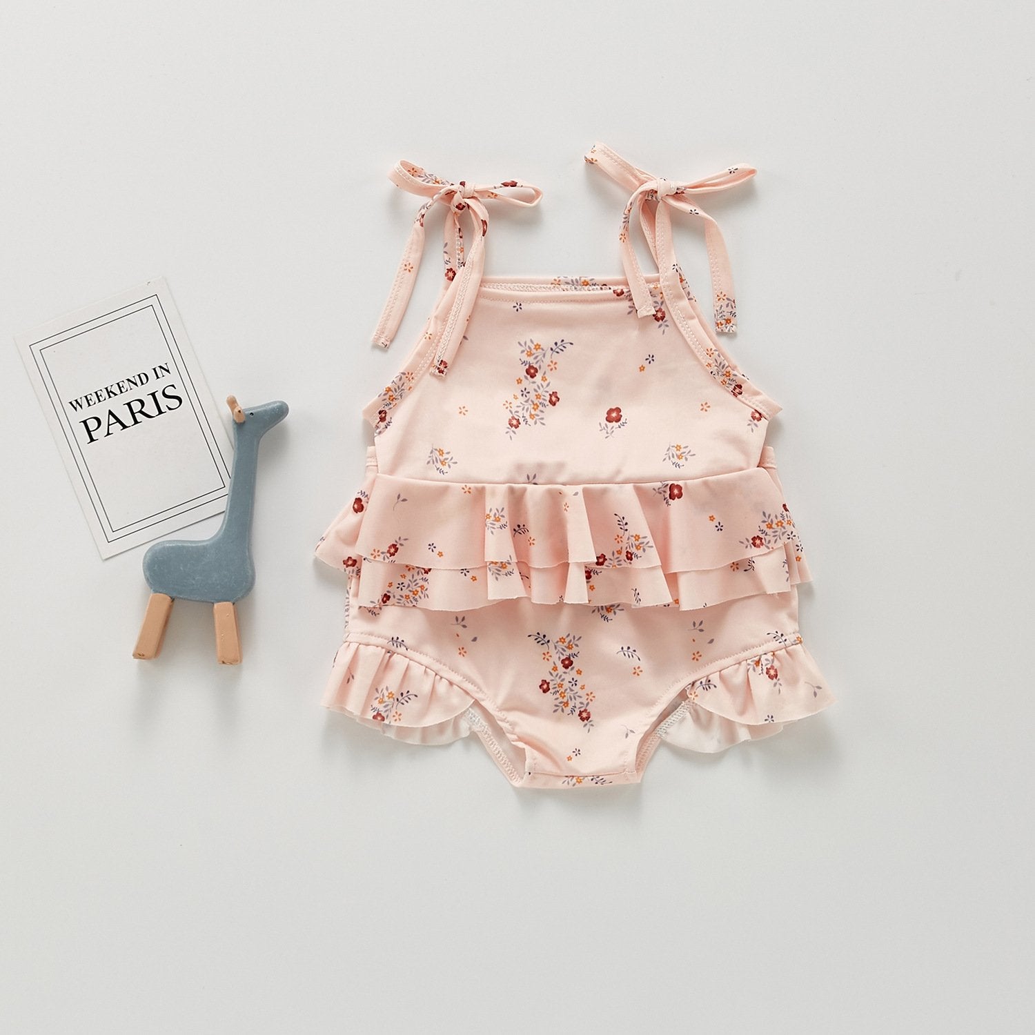 Baby Girl Floral Sling Swimsuit.