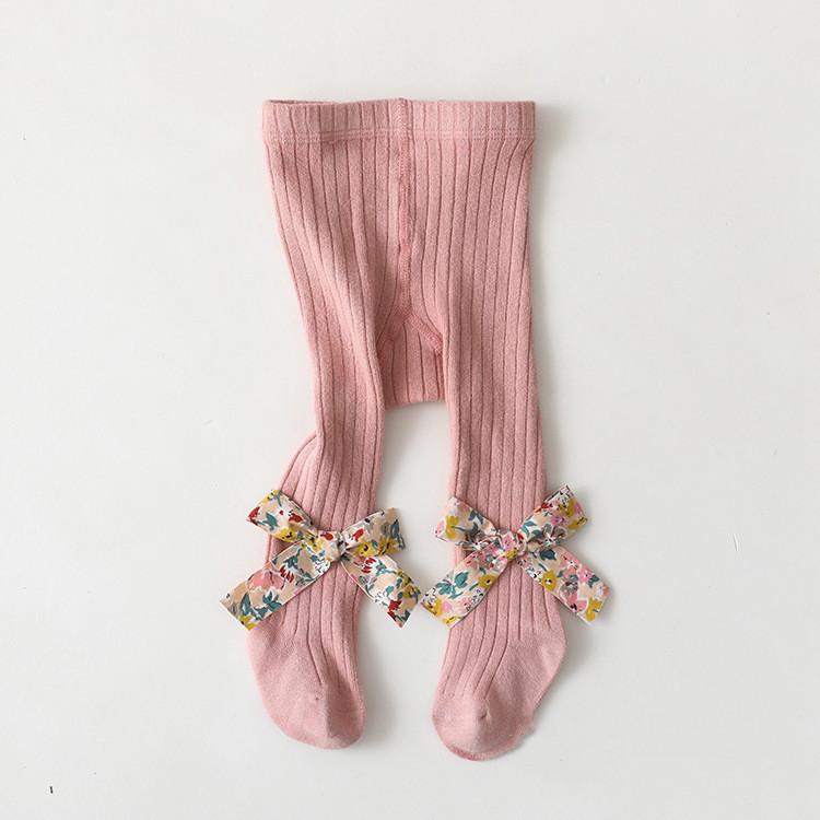 Baby Girl Floral Bow Pantyhose.