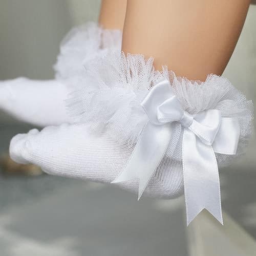 Girl Lace Pure Cotton Sweet Bow Princess Socks.
