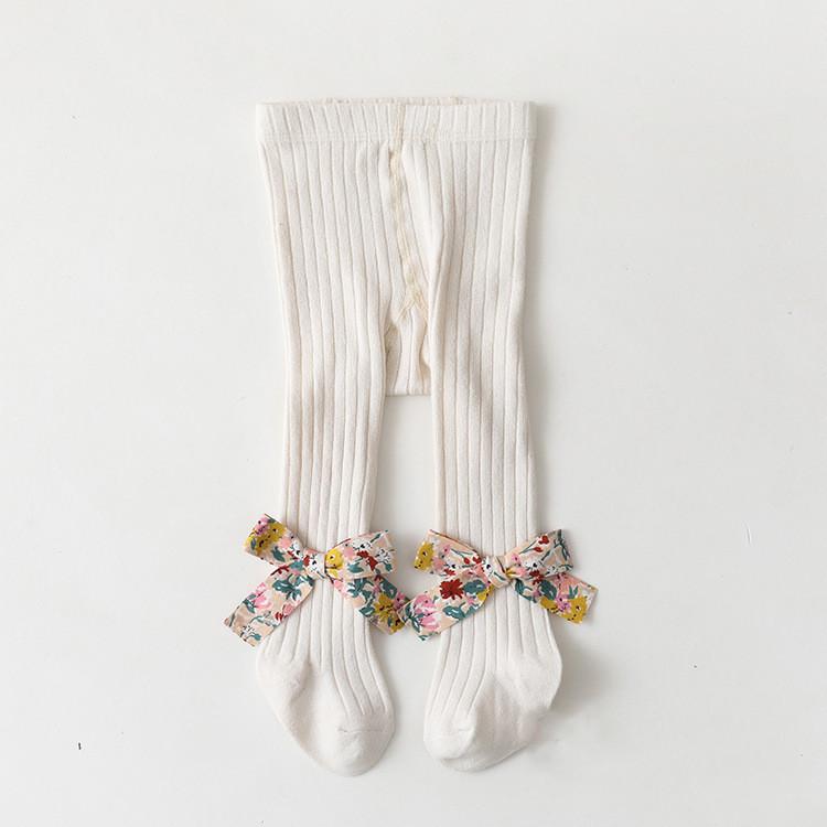 Baby Girl Floral Bow Pantyhose.