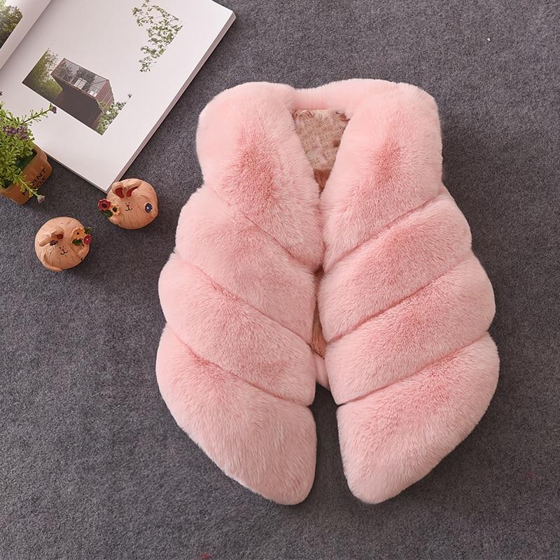 Girls Vest Winter Faux Fur Vests-visikids