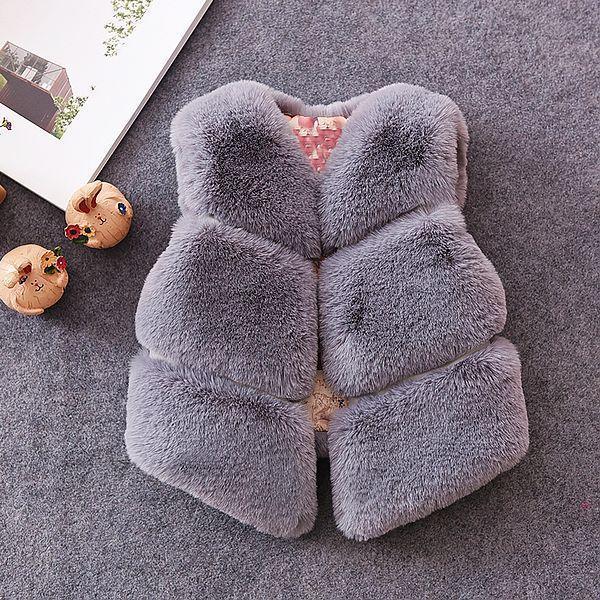 Girls Vest Winter Faux Fur Vests-visikids