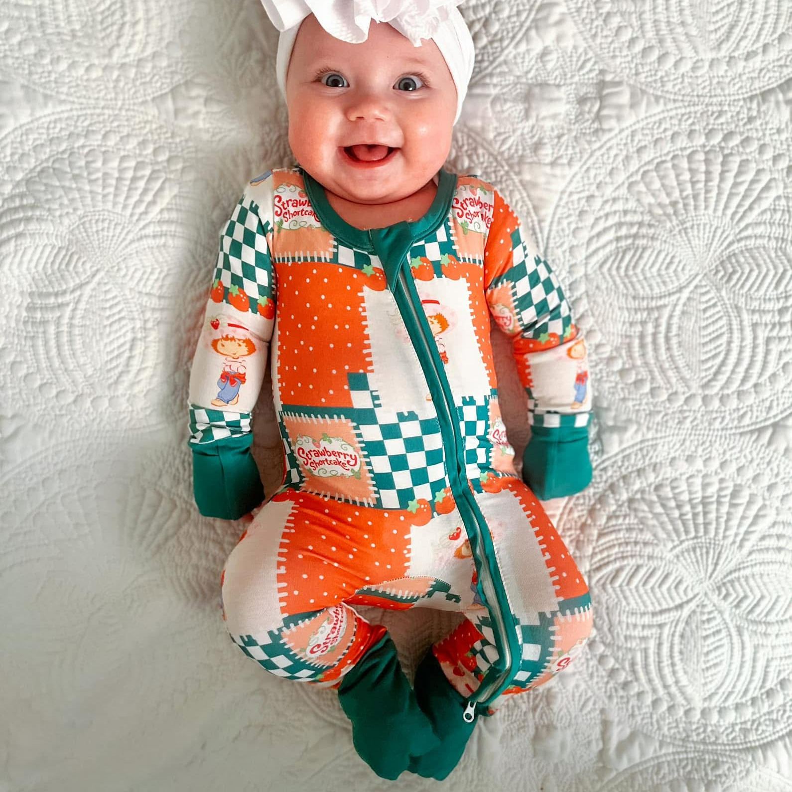 Newborn Strawberry Bamboo Sleeper