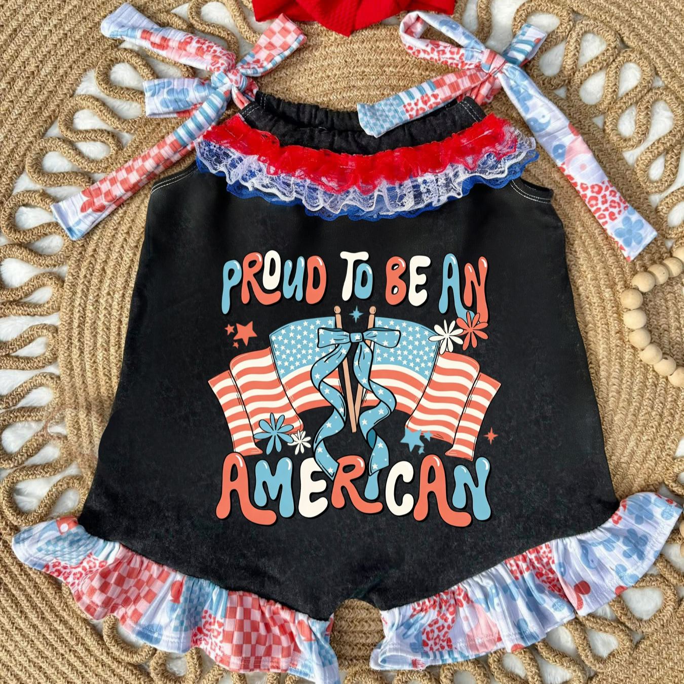 Baby Proud To Be An Ameican Romper