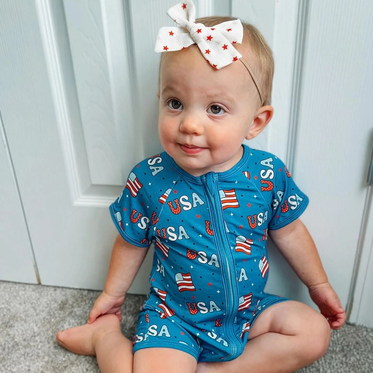 Newborn Stars Stripes Bamboo Sleeper