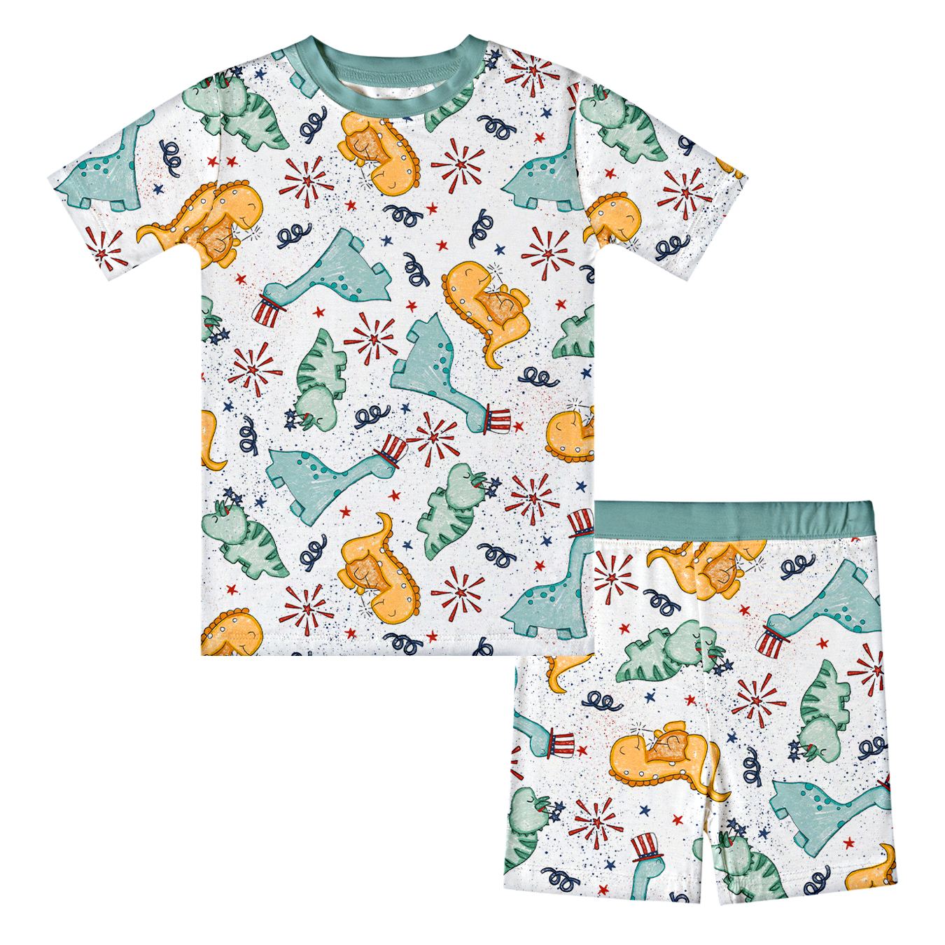 Kid Independence Day Dinosaur Bamboo Set ( 2-6Y )