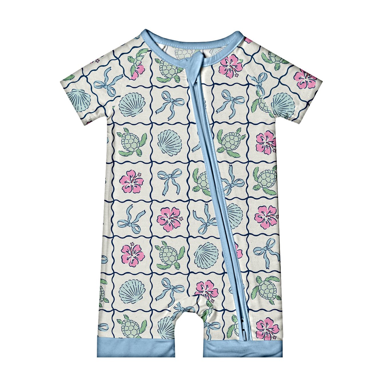 Newborn Turtle Shell Flower Bamboo Sleeper