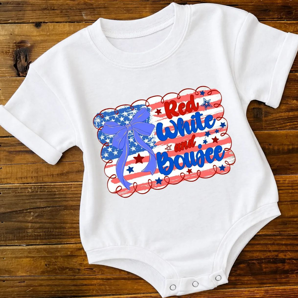 Baby Red White And Boujee Romper